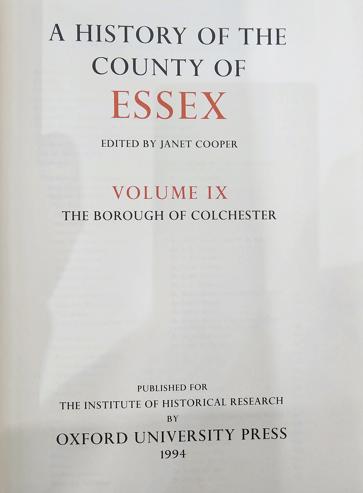 "The Victoria History of the County of Essex", vol 9, published for the University of London - Image 7 of 7