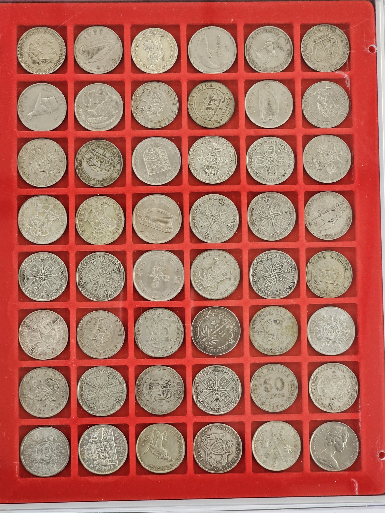 Coin collection consisting of 7 Lindner trays, highlights include 1835 half rupee, 1834 William IV - Image 2 of 8