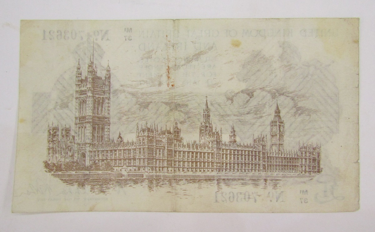 Treasury Note, one pound, signed N F Warren Fisher, prefix M1 37 703621, (TR17b), fine - Image 2 of 2
