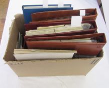 GB Stamps: With face value £80+, box of albums/stockbook (6) and loose leaves of mainly QE mint
