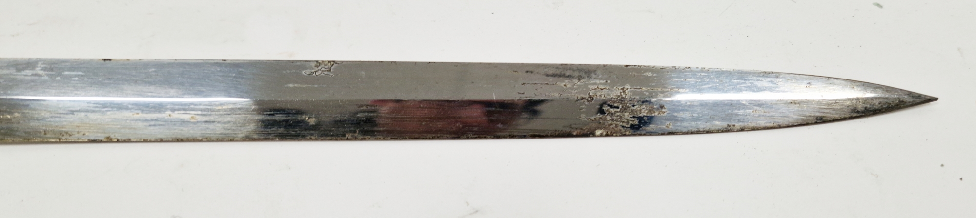 19th century naval officer's dress sword, bright steel blade with three-quarter fuller and spear - Image 8 of 12