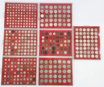 Coin collection consisting of 7 Lindner trays, highlights include 1835 half rupee, 1834 William IV