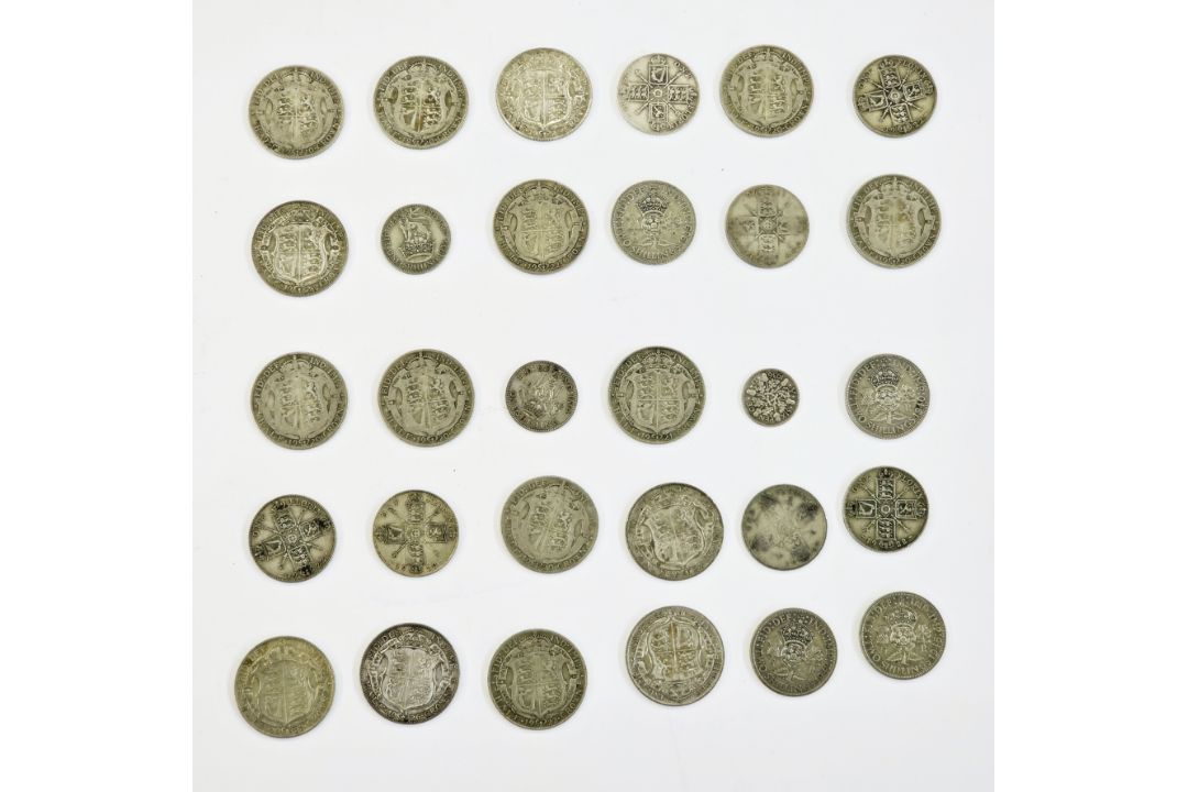 Large quantity of English pre 47 coinage, weight 1.829 kgs - Image 1 of 2