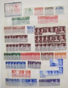 GB stamps: With face value c. £350, large 64-page, blue A4 stock-book full of mint KGV-QEII