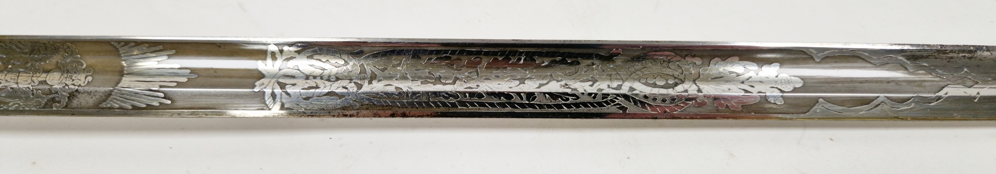 19th century naval officer's dress sword, bright steel blade with three-quarter fuller and spear - Image 7 of 12