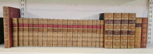 Fine bindings Carlisle's Works in 19 vols, half leather over marbled boards, Jowett 