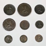 George III (1760-1820) coinage: 1787 sixpence about very fine, cartwheel twopence (5.3776),