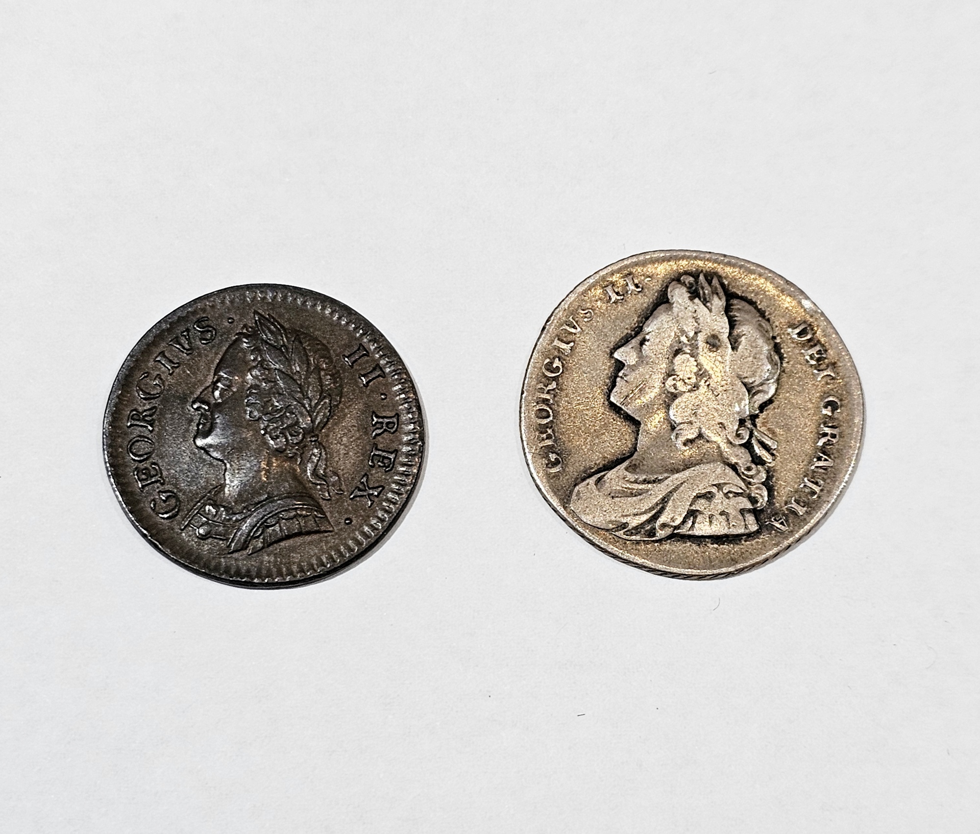 George II (1727-1760), 1754, farthing, old laureate and cur. bust left, rev. Britannia seated on - Image 2 of 2
