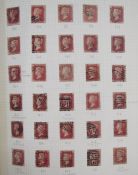 GB stamps: Study collection in red album plus remnants in stock-book of QV line-engraved 1d red (4