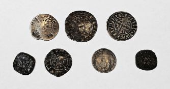 Group of hammered coins (7) to include: Henry VI half groat, Calais, Edward III penny Lincoln,