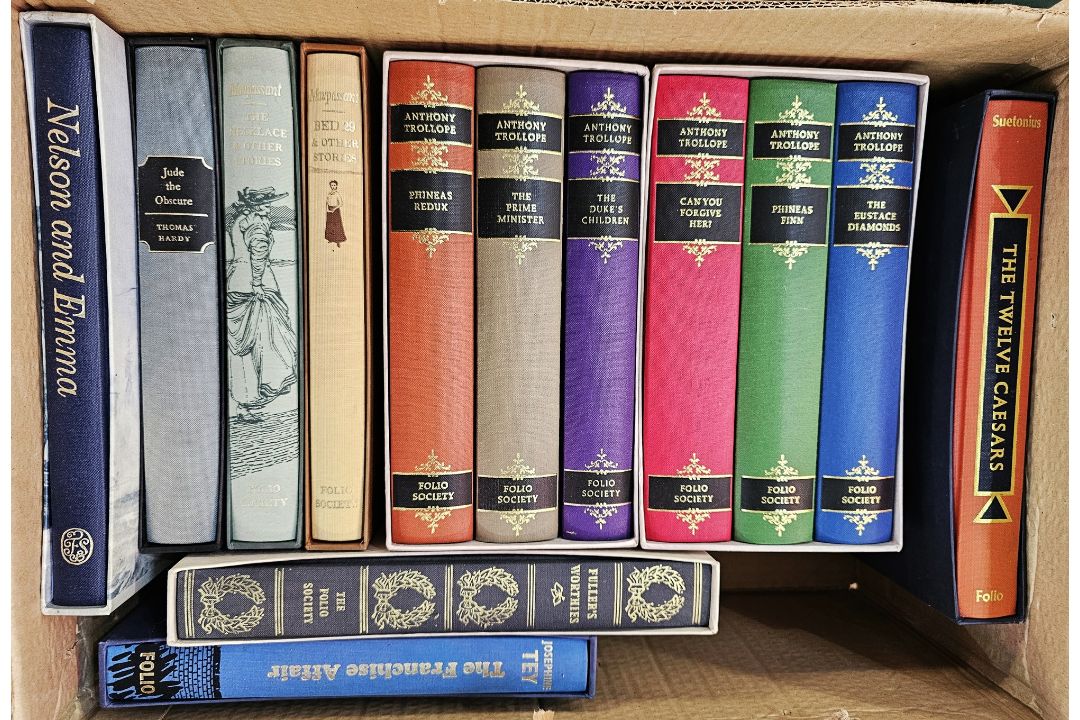 Folio Society, two boxed sets of Anthony Trollope combining six novels and various others (1 box)