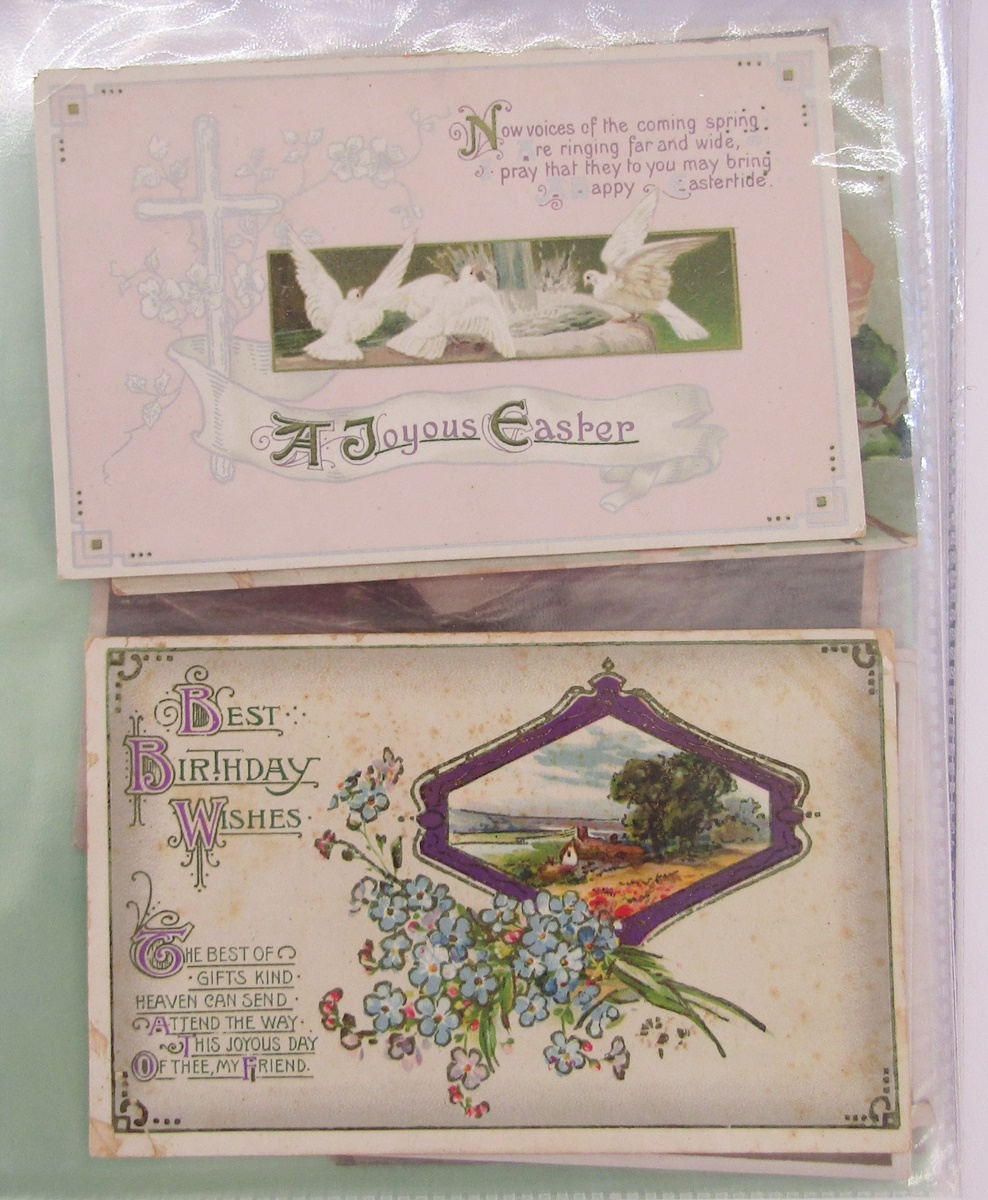 Quantity of postcards in various albums to include early 20th century comedic cards, a War Office - Image 13 of 16