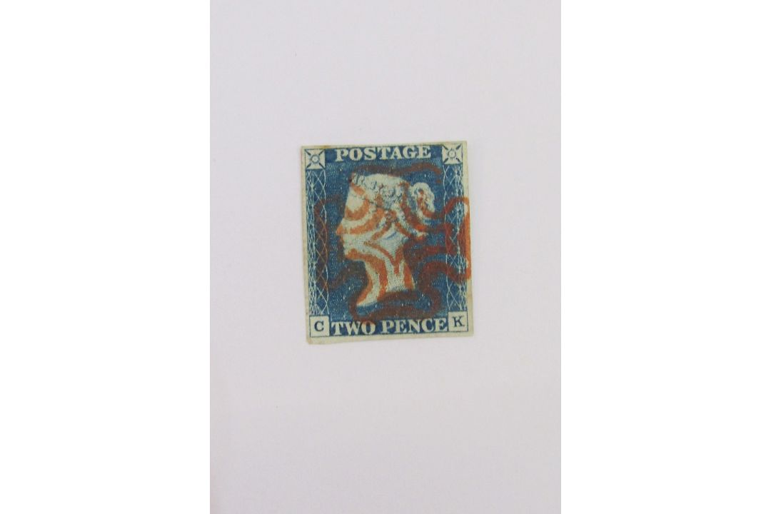 GB stamps: Fine Penny Black ‘SL’ (SG 2) and first issue 2d Blue ‘CK’ (SG 5), both 4 margin & red - Image 3 of 4