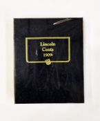 Whitman Folder of Lincoln Cents, Lincoln facing right, date by chest, rev. one cent within wreath,