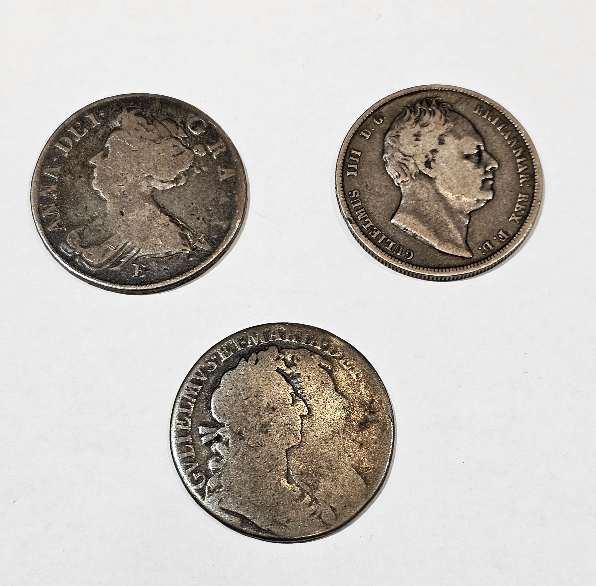 Half crowns (3), William and Mary 1689, first reverse, fair, Anne 1707, E below bust, about fine, - Image 2 of 2