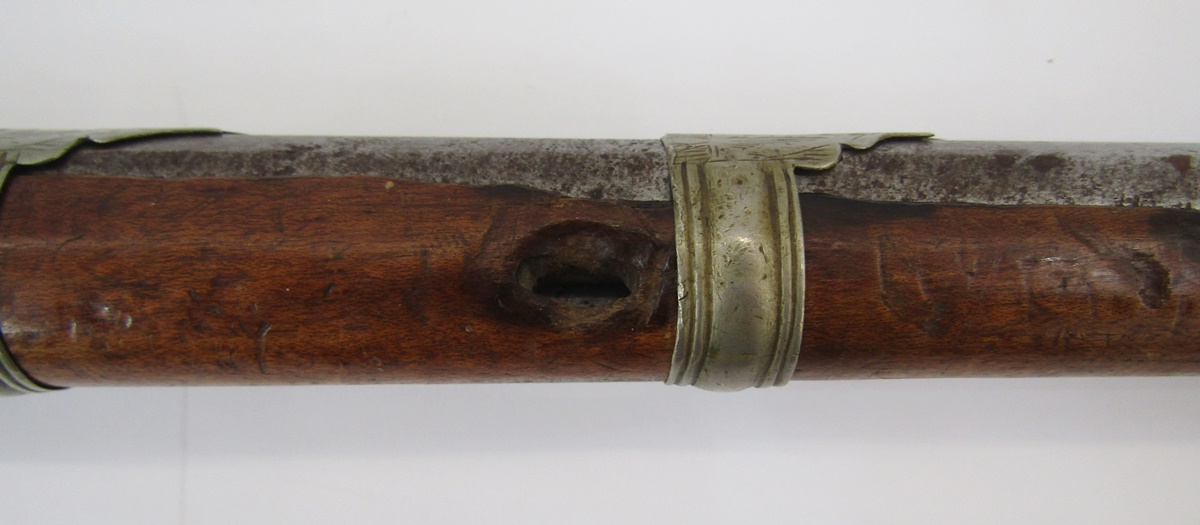 Two 19th century Jezail flintlock muskets, probably Afghan in origin, 133cm long approx. (2) - Image 40 of 40