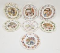 Set of seven Royal Doulton Brambly Hedge plates, printed brown and green marks, comprising The