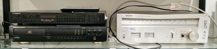Pioneer F-717L digital tuner, a Sony ST-11L analogue AM/FM tuner and a Marantz CD63 CD player (3)