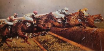 After Peter Curling (Irish b. 1955) Limited edition print 'Two Mile Chasers',  signed in pencil