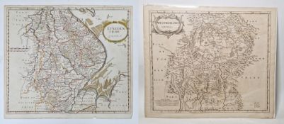 Robert Morden (1650-1703) Two engraved maps of Lincolnshire (hand-coloured) and Westmorland, the