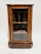 Victorian burr walnut and satinwood inlaid display cabinet of rectangular form with canted