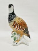 Karl Ens porcelain model of a partridge, 20th century, printed green factory mark, impressed
