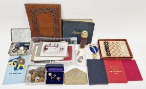 Mixed lot including sketchbook dating between 1914 and 1920, black and white photographs dating