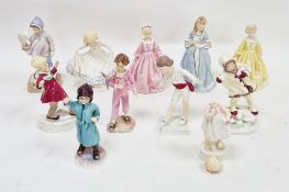 Collection of Royal Worcester figures modelled by F G Doughty, 20th century, printed black factory