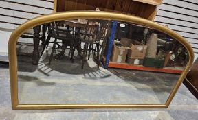 Large gilt overmantel mirror 94cm x 158cm