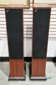 Pair of Acoustic Energy 100 series AE120 floor-standing loudspeakers, housed in wooden veneered