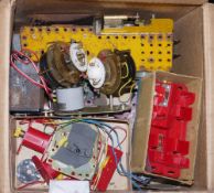 Large quantity of Meccano to include various clockwork and electric motors, wheels, plates, etc