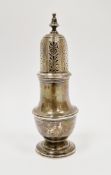 George V silver sugar sifter, London 1918 maker H&S, of plain circular baluster form with a
