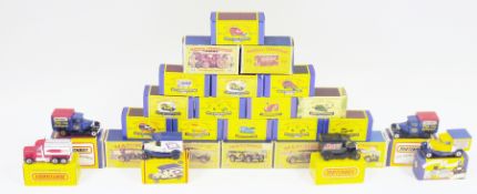 Seven boxed Lesney Matchbox ' Models of Yesteryear ' diecast vehicles including Y-14 1911 Maxwell