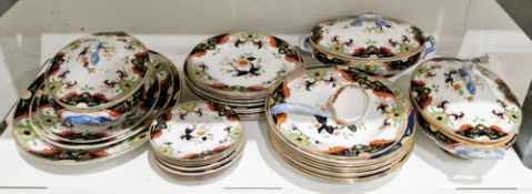 Royal Doulton pottery Matsumai pattern part dinner service, circa 1900, printed brown marks, pattern