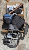 Quantity of camera equipment and accessories including cased Panasonic Lumix DMC-FZ20 with lens,