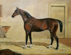 J. S. Warwick (19th century) Pastel on paper Study of a horse in a stable, signed and dated 1847