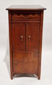 Early 20th century mahogany gramophone cabinet, the hinged lid opening to the remanent of a