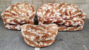 Mid-century retro Englender suite comprising a two-seater sofa, 78cm high x 171cm long x 102cm deep,