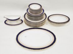 Royal Worcester bone china Regency pattern part dinner service, 20th century, printed brown