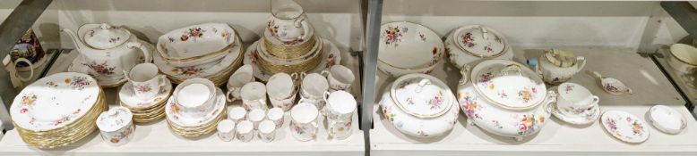 Royal Crown Derby bone china 'Derby Posies' pattern dinner service, 20th century, printed iron red