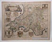 Richard Blome (1660-1705) 'A Generall Mapp (sic) of South Wales wherein are the Countyes of
