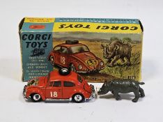 Corgi Toys 256 Volkswagen 1200 in East Africa Safari Trim with Rhino boxed (no insert)