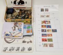 Coins, stamps and first day covers - collection of British and foreign coins, decimal and pre-