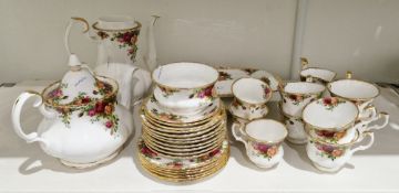 Royal Albert bone china 'Old Country Roses' pattern part tea and coffee service, printed with