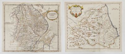 Robert Morden (1650-1703) Two hand-coloured engraved maps of Lincolnshire and Durham, the titles