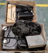 Collection of hifi accessories including a Linnk moving coil pre-amp, a Pure digital radio, a