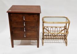 Early 20th century mahogany music cabinet, the four drawers with drop fronts, 70cm high x 54cm