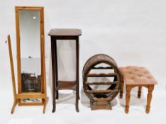 Collection of five items of furniture including an early 20th century mahogany box music stool, 56cm