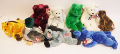 Quantity of TY  large beanie babies to include two x Peanut (in different shades), two x Buckingham,