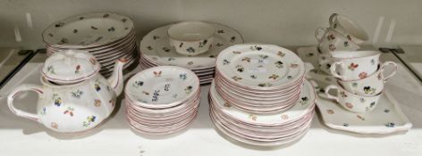 Villeroy & Boch Petite Fleur pattern part dinner and tea service, printed brown factory marks,